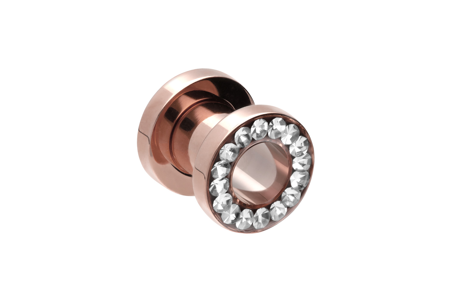 Chirurgenstahl Tunnel KRISTALLRAND EPOXY von Piercingline